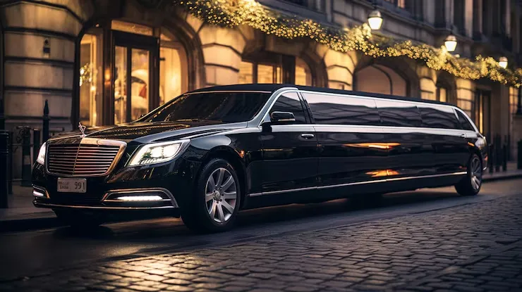 Business executive traveling in chauffeur-driven car in Columbia MD