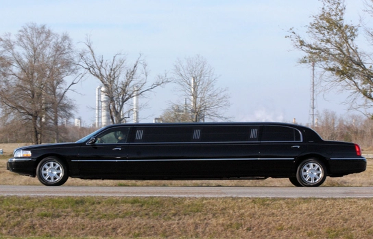 Luxury black limousine parked in Montgomery County MD
