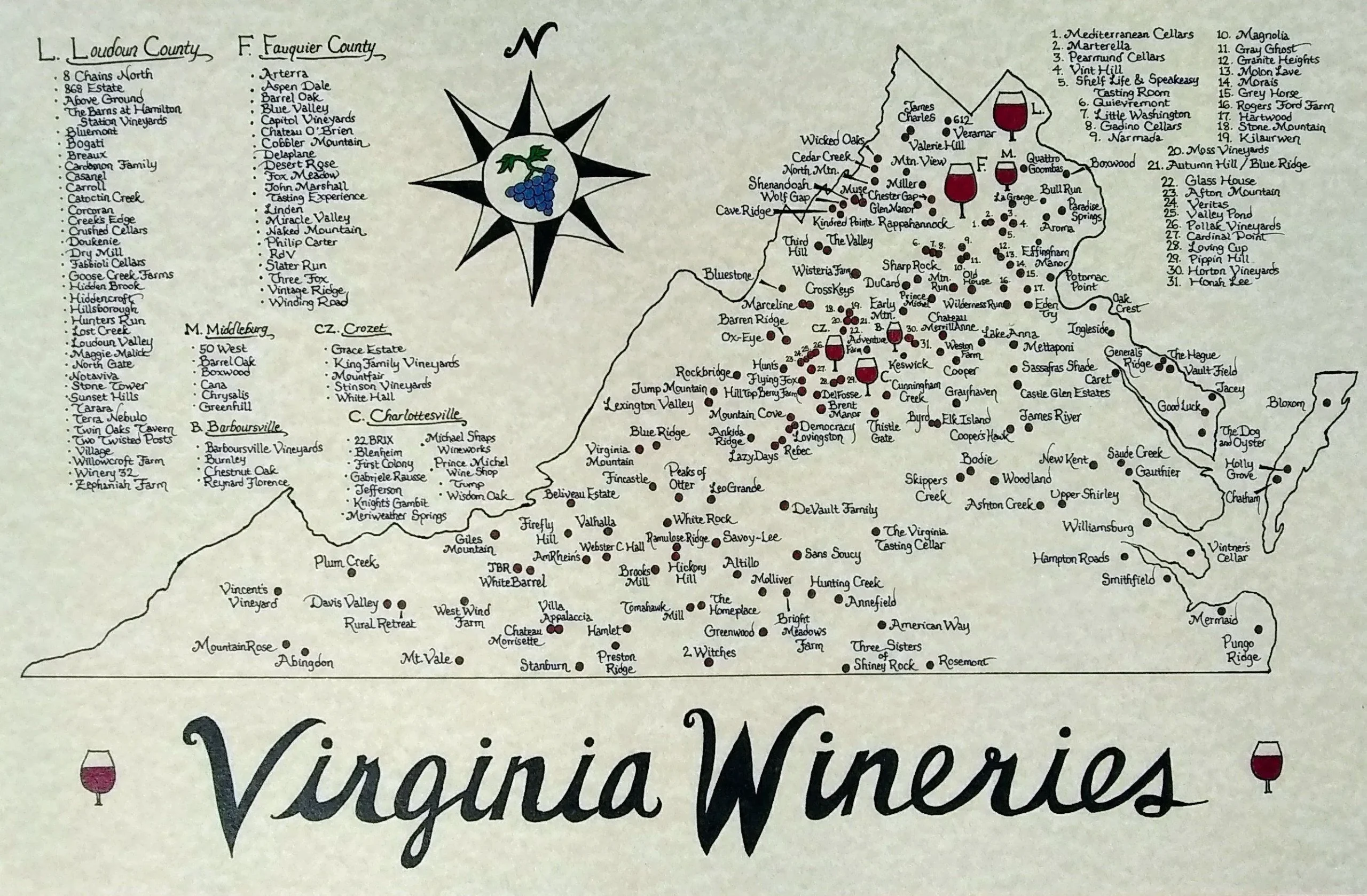 Virginia Wineries Map | Northern Virginia Wine Country Guide